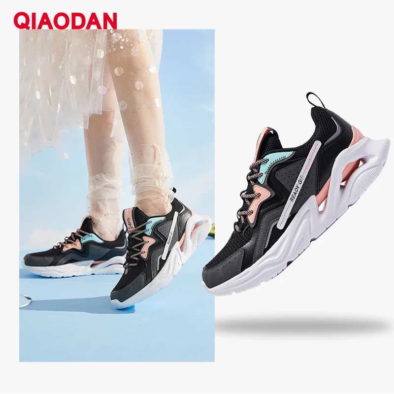 Sneakersy QIAODAN damskie 2023 buty sportowe letnie nowe Daddy Shoes kobiece siatkowe oddychające buty do biegania XM16210262