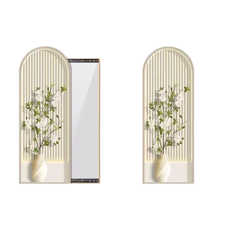 Nordic Square Makeup Mirrors Wall Designer Frame Gold Bedroom Big Flower Mirror Aesthetics Hallway Espejos Para Pared Decoration