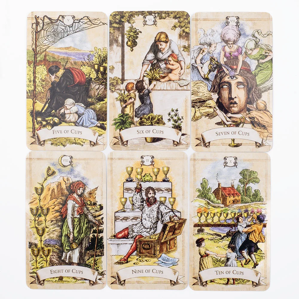 Old Style Tarot 79-Card Deck Oracle English Fate Divination Deck Family Gathering Chess Cards Board Game 10.3*6cm