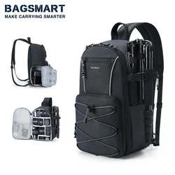 BAGSMART Camera Backapck Photography Shoulder Camera Bag Waterproof Multifunctional Tripod DSLR Bag for Canon Nikon Sony