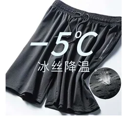 Summer Mesh Air Conditioning Pants Men's Casual basketball  Loose Plus Size Men's Ultra-thin Ice Silk Quick-drying Sports Pants