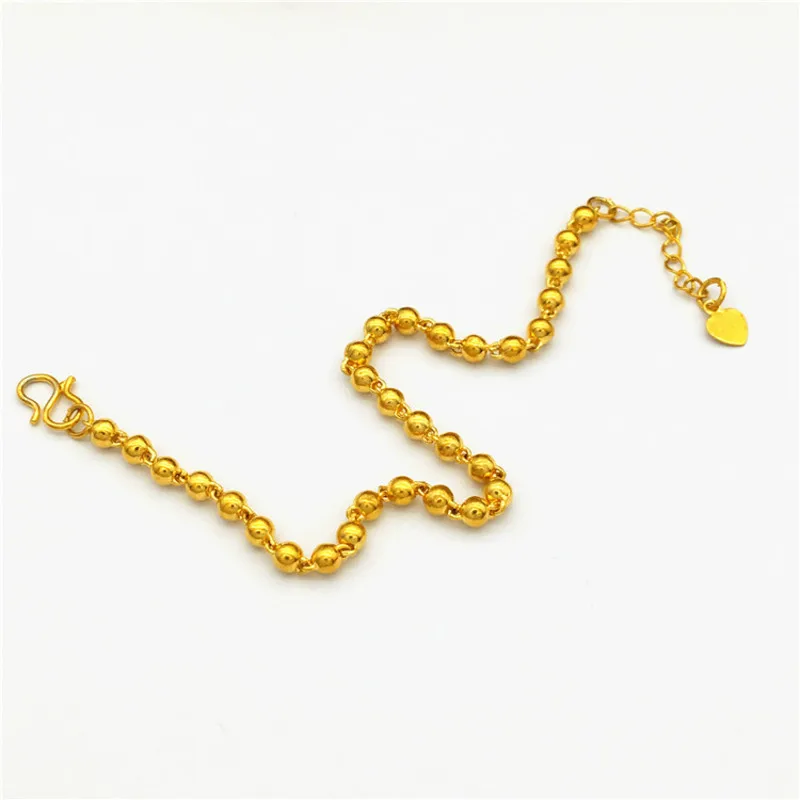 Fashion Luxury Imitation Gold Transfer Beads Bracelet Men's and Women's European Currency Gold Long term Color free Jewelry