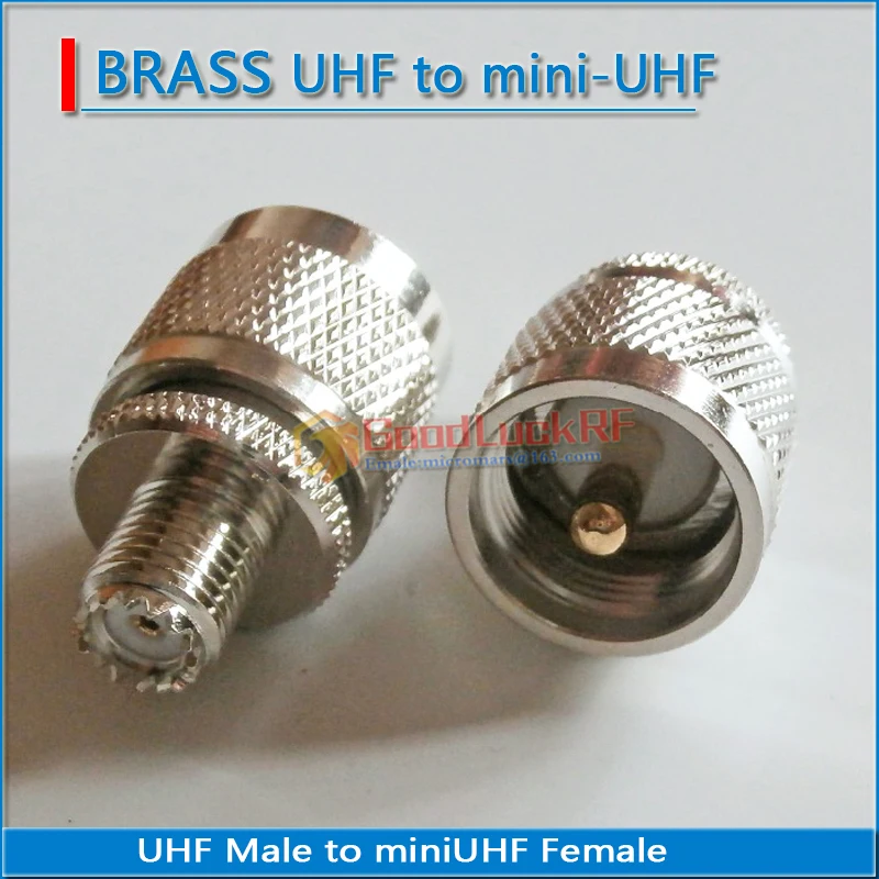 mini UHF MINIUHF Female to UHF PL259 SO239 Male Jack Brass Straight Coaxial miniUHF to UHF RF Connector Adapters