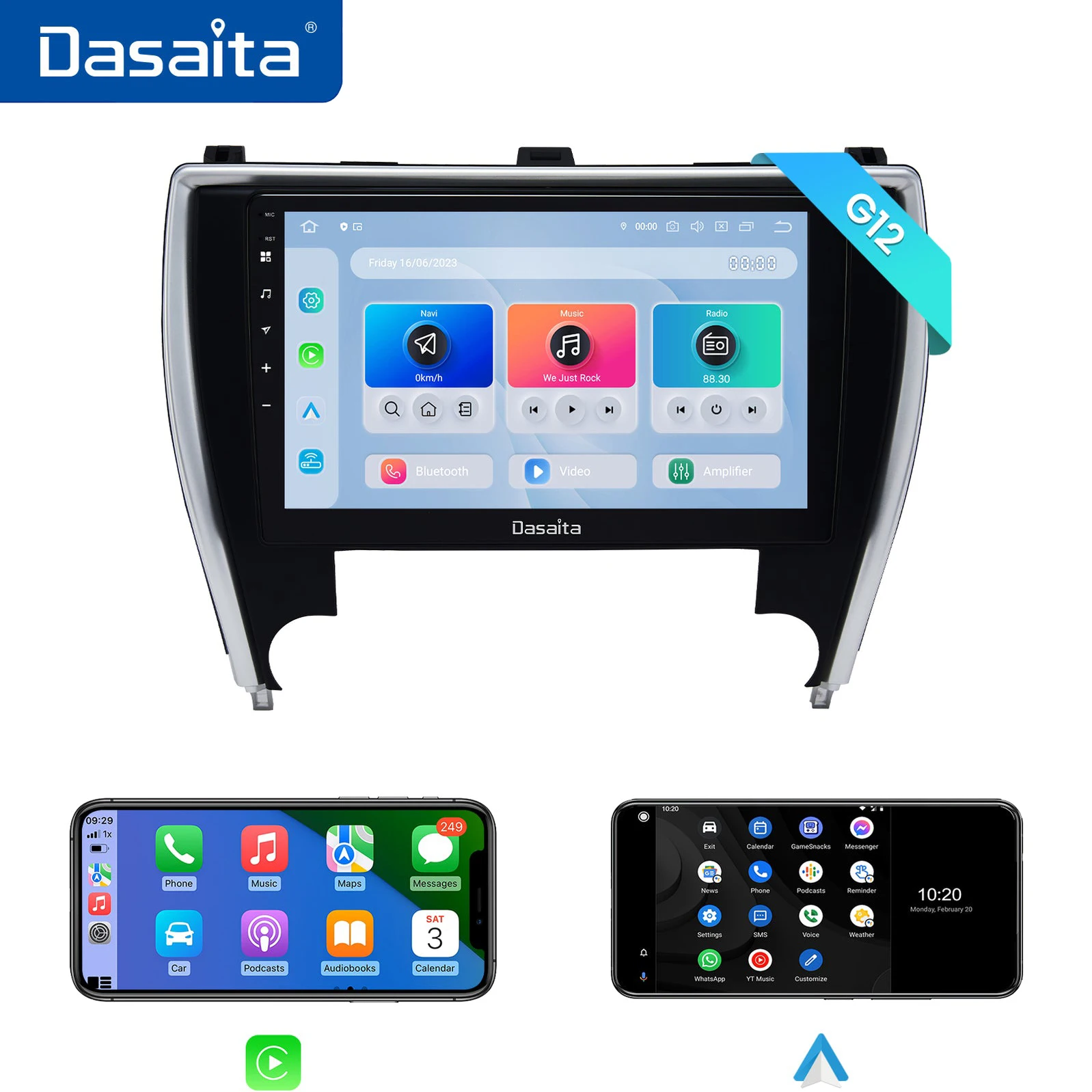 

Dasaita для Toyota Camry 2015 2016 2017 Qualcomm 665 10,2 "4G LTE Беспроводной Carplay Android Авто Авто Радио Авто Стерео Мультимедиа