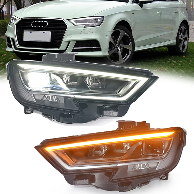 Car Lights Parts For Audi A3 S3 2017 2018 2019 2020 Head lamps LED Headlight LED Dual Projector FACELIFT