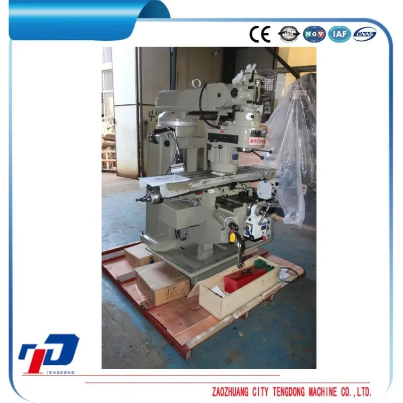 Universal Vertical Swivel Head Milling Machine X6325 Knee Type Rotary R8 Spindle Medium Duty