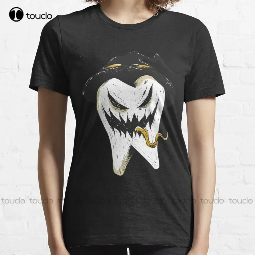 Scary Tooth Dental Boo Crew Classic T-Shirt Cute Shirts For Girls Custom Aldult Teen Unisex Digital Printing Tee Shirt Xs-5Xl