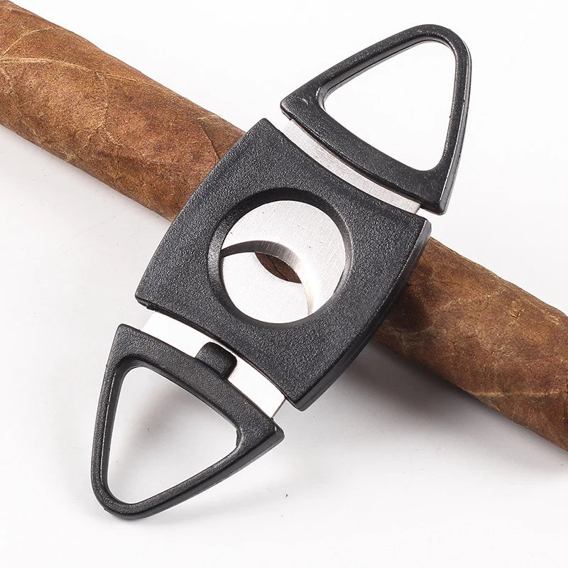 

New 1pcs Plastic+ Stainless Steel Cigar Cutter Portable Travel Knife Black Cigars Accessories Wholesale
