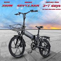 RANDRIDE YA20M Foldable Electric Bicycle 350W Motor 48V12.8AH Lithium Battery City Electric Bike 20\