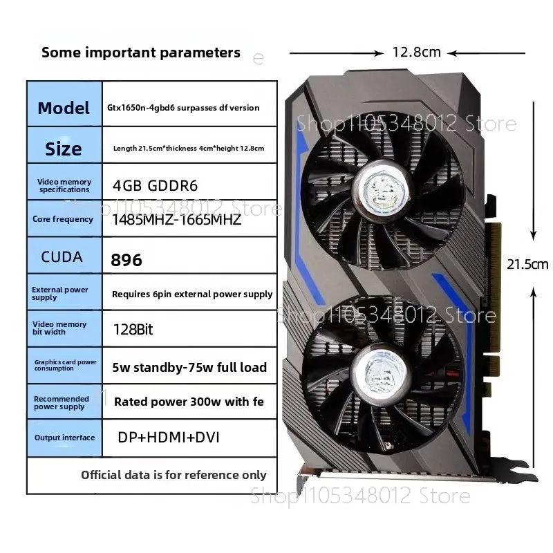 GTX 1650 4GB Graphics Card for Gaming Desktop PC GDDR6