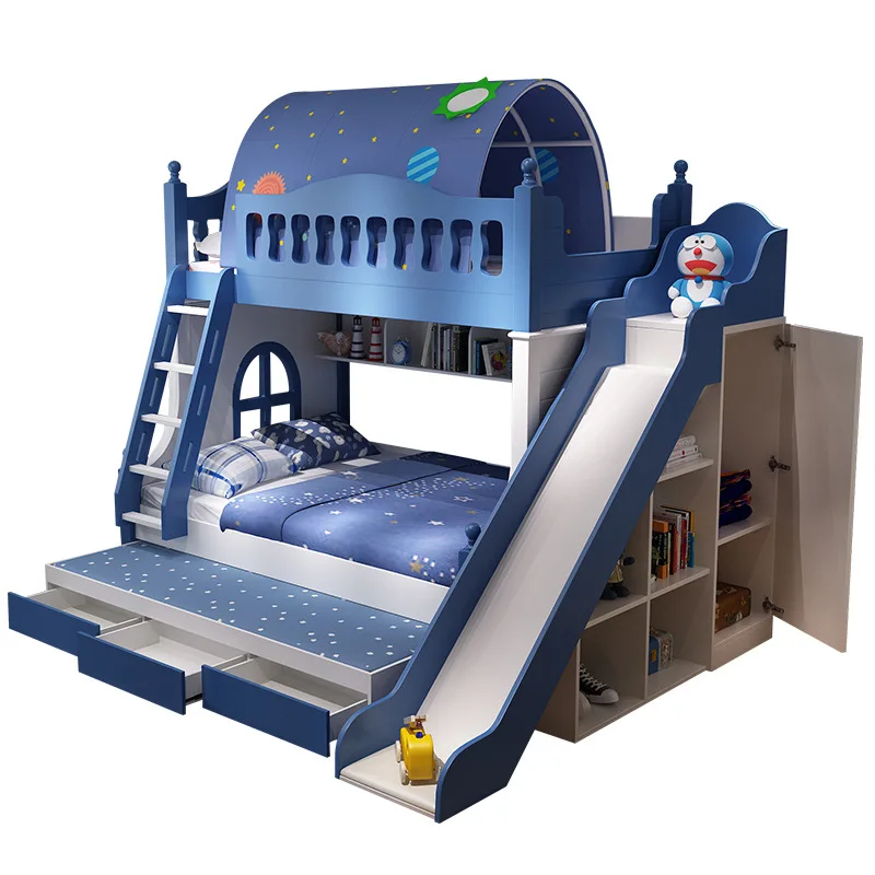 Children's bed Boys High and low bed Bunk Mother and child bed Slide Two-layer elevated