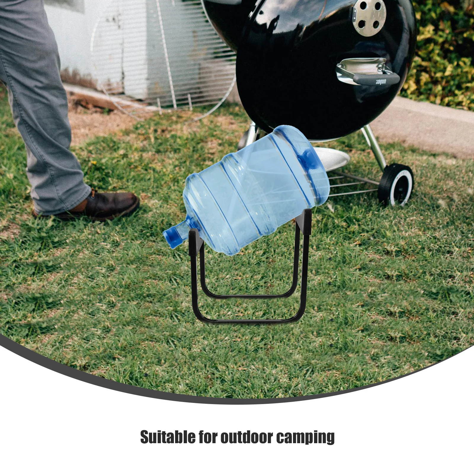 

Collapsible Bucket Bracket for 5 Gallon Water Jug Durable Iron Plastic Foldable Stand Camping Trip Storage Solution Water Bag