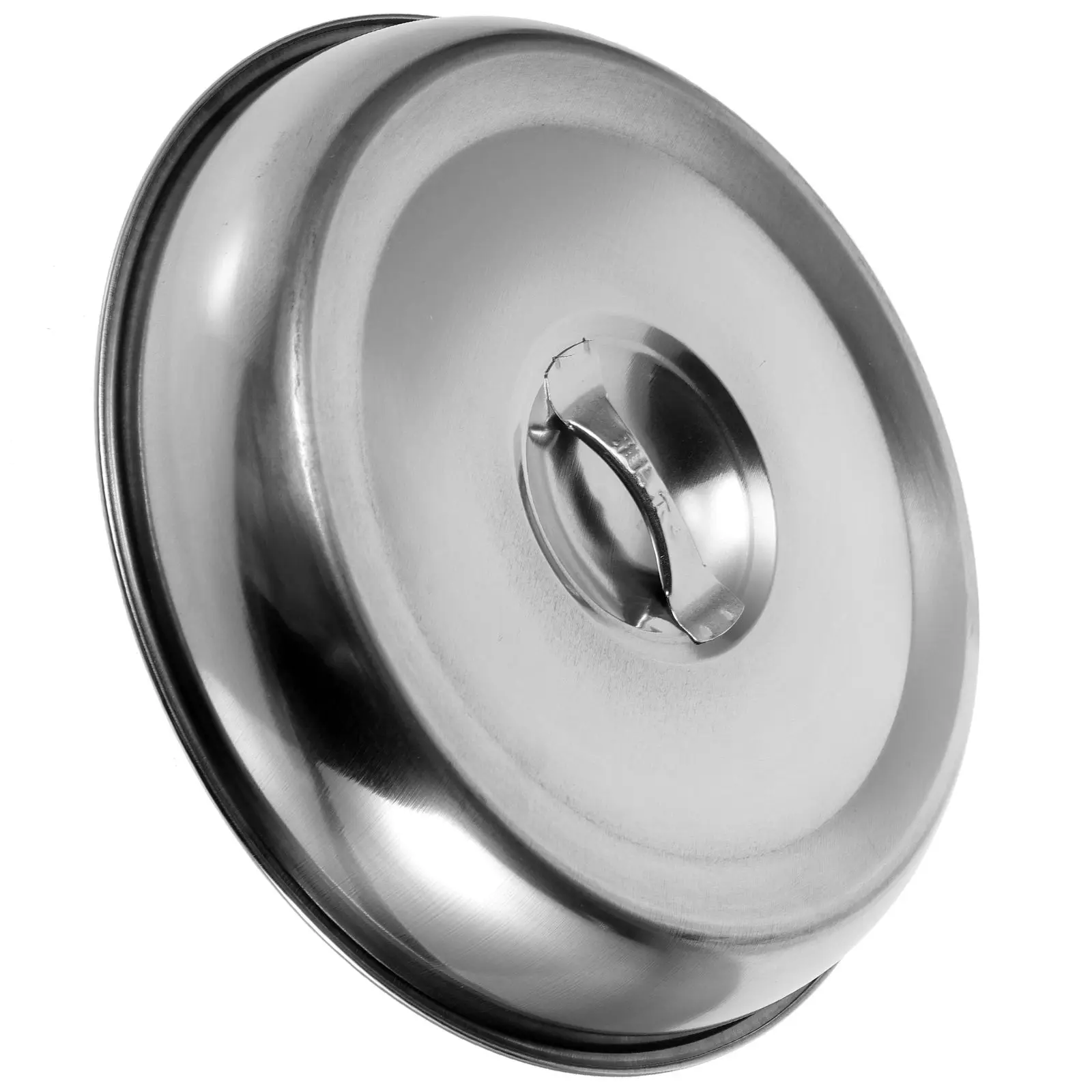 

Stainless Steel Steak Cover 20cm Round Iron Plate Lid Food Protective Kitchen Utensil BBQ Dome Oil Proof Household
