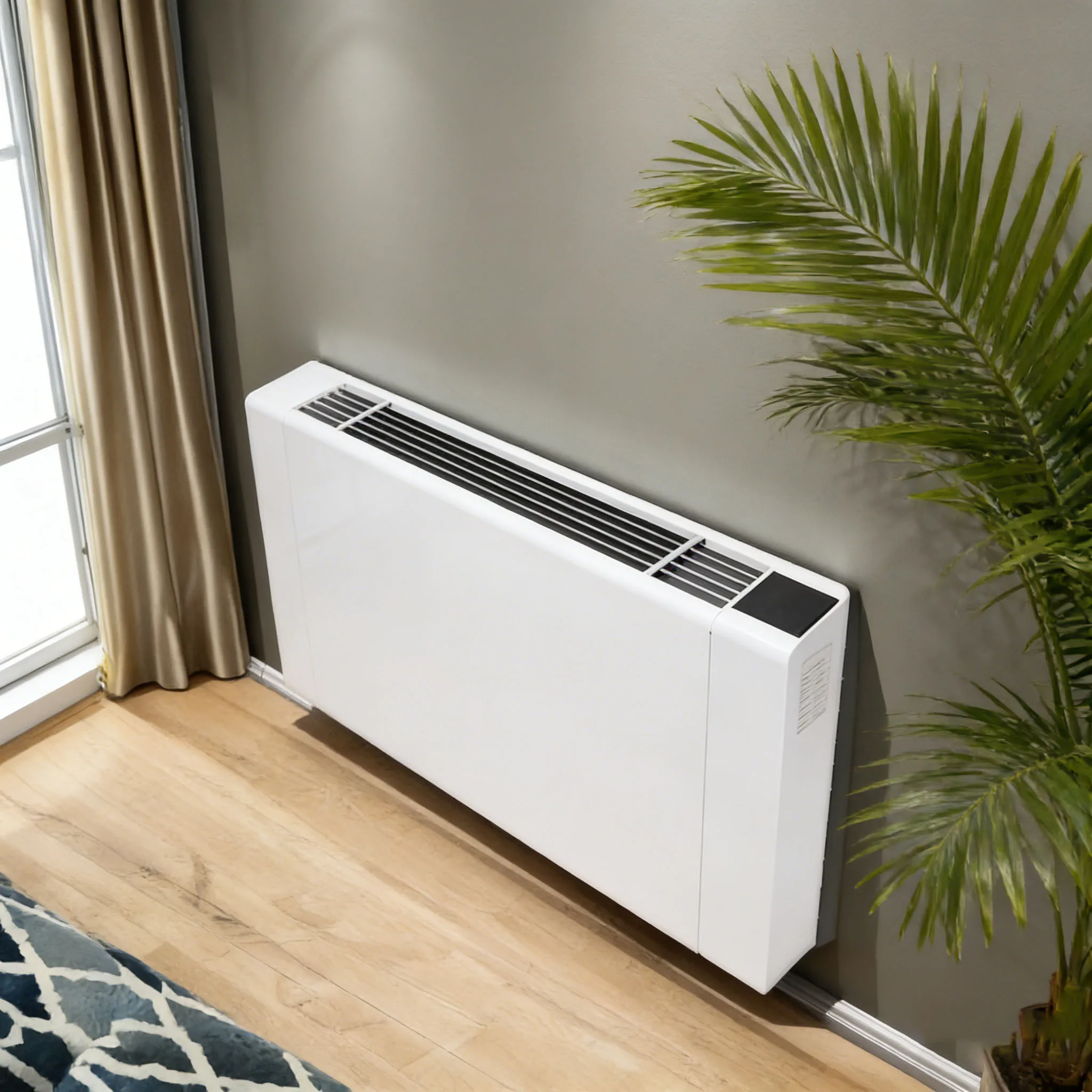 Ultra Flat Wall Mounted Water Fan Coil Unit With EC Motor for European Residential Hydronic Heating Cooling FCU