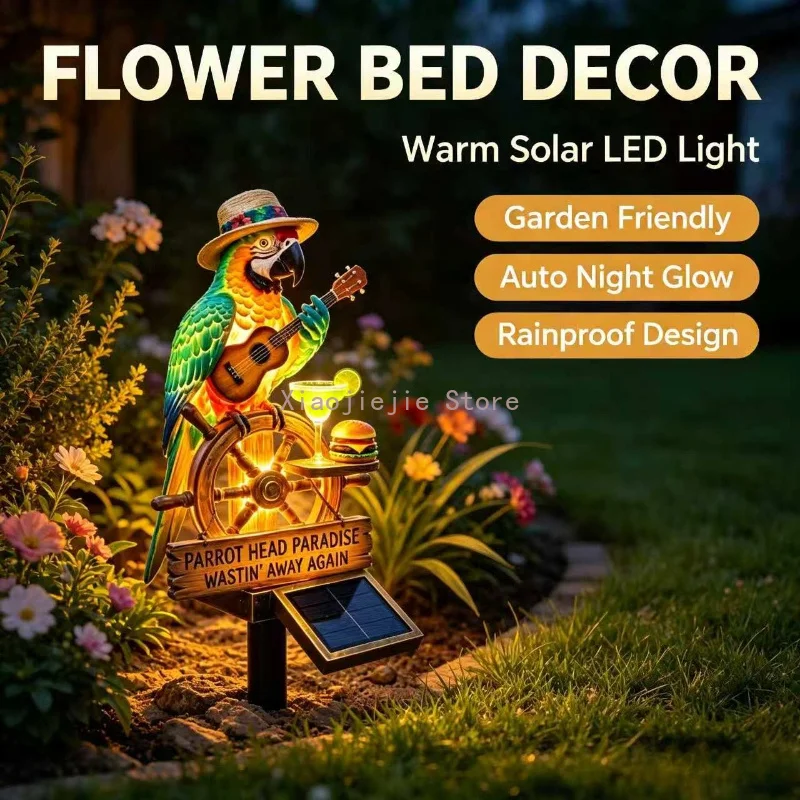 Solar Parrot Figurine Lawn Light Outdoor Garden Decor Warm LED Night Landscape Courtyard Lighting Rainproof Outdoor Decor
