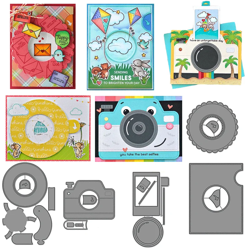 

Magic Iris Camera Pull-Tab Add-On Metal Cutting Dies Embossing Diecut For DIY Card Making Scrapbooking Crafting Supplies