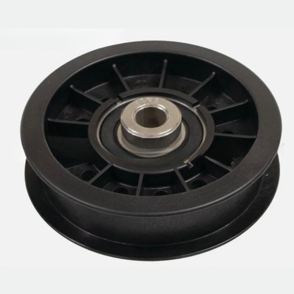 Black Flat Idler Pulley Replacement Idler Pulley for Lawn Mower Mower Pulley Easy Installation Flat Profile Design
