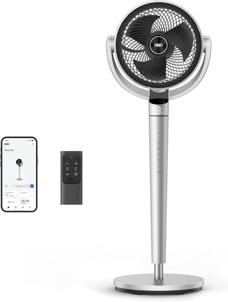 

Dreo Pedestal Fan with Smart Control, 43'' Inches, 150°+120° Omni-Directional Oscillating Quiet Fans for Bedroom