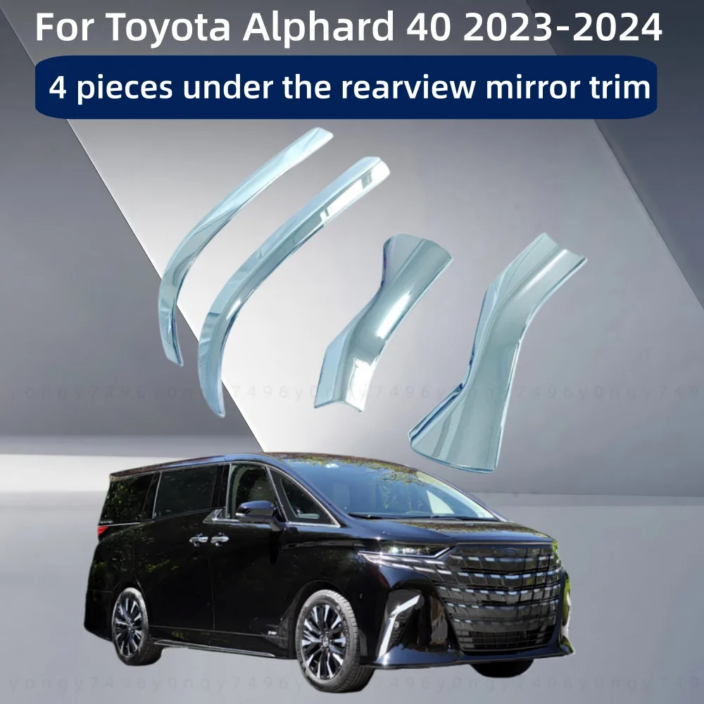 

Car Upgrade Styling Stickers Modification Accessories 4 Pieces Under The Rearview Mirror Trim For Toyota Alphard 40 2023-2024
