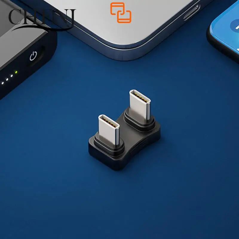 Type-C 180 Degree Angled Adapter U Shape Male to Male Charging Power Adaptor 480Mbps Data Transfer Connector