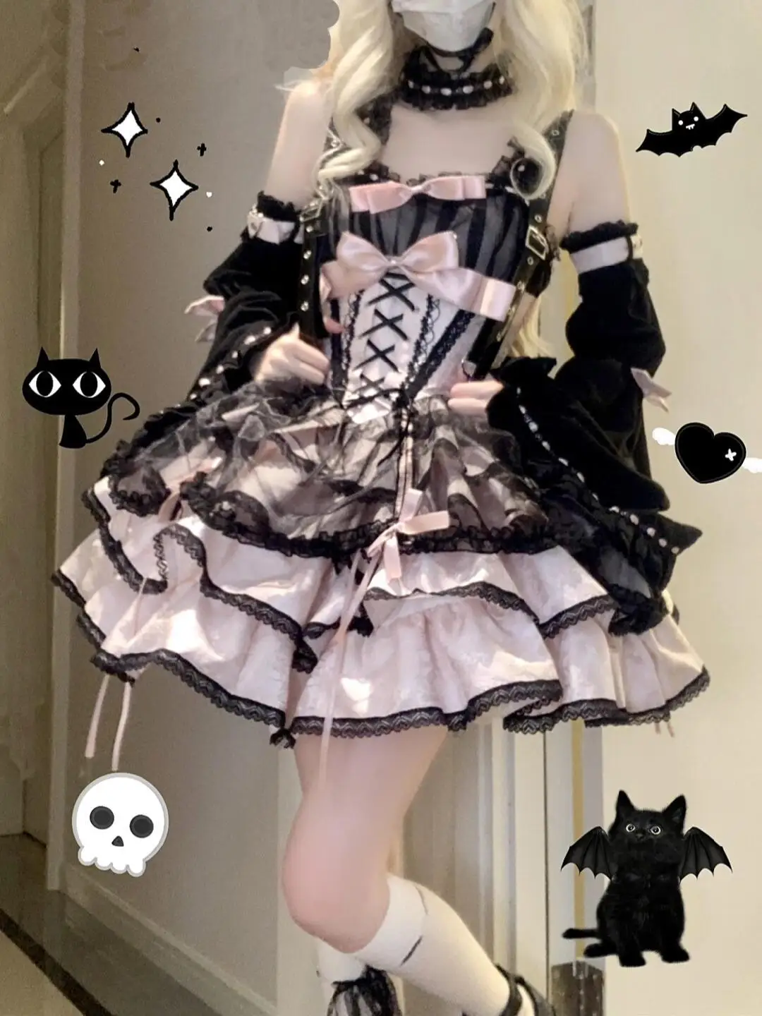 

Soft Lolita Skirt with Strap Sexy Princess Style Hot Girl Dress Aby Wind Pure Desire Black Powder Lolita JsK Fashion Set for ...