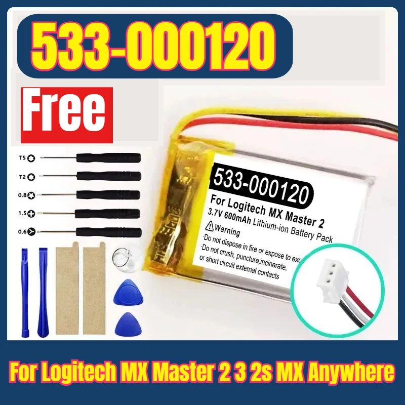 

600mAh 533-000120 Replacement Battery for Logitech MX Master 2 3 2s MX Anywhere 2 2S MX ERGO M-RO052 910-004374 533-000120
