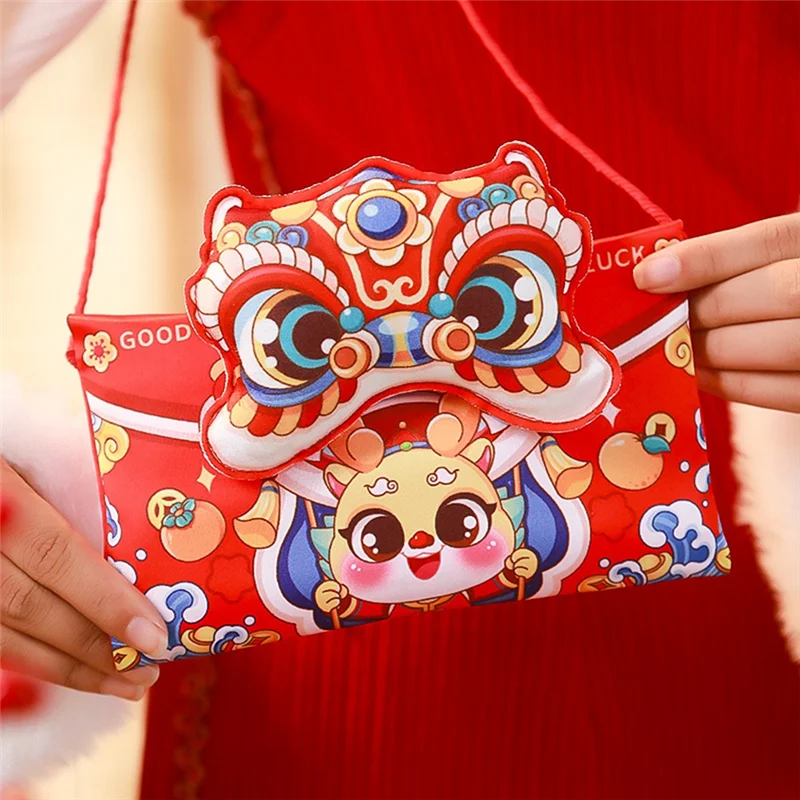 ABCL 1 PCS 2024 Dragon Year Chinese New Year Fabric Red Envelope Chinese Red Envelope Red Envelope E