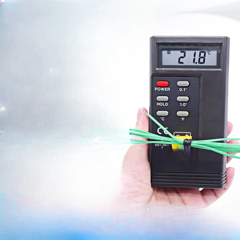 TES1310 thermocouple thermometer high precision K-type contact temperature strap probe