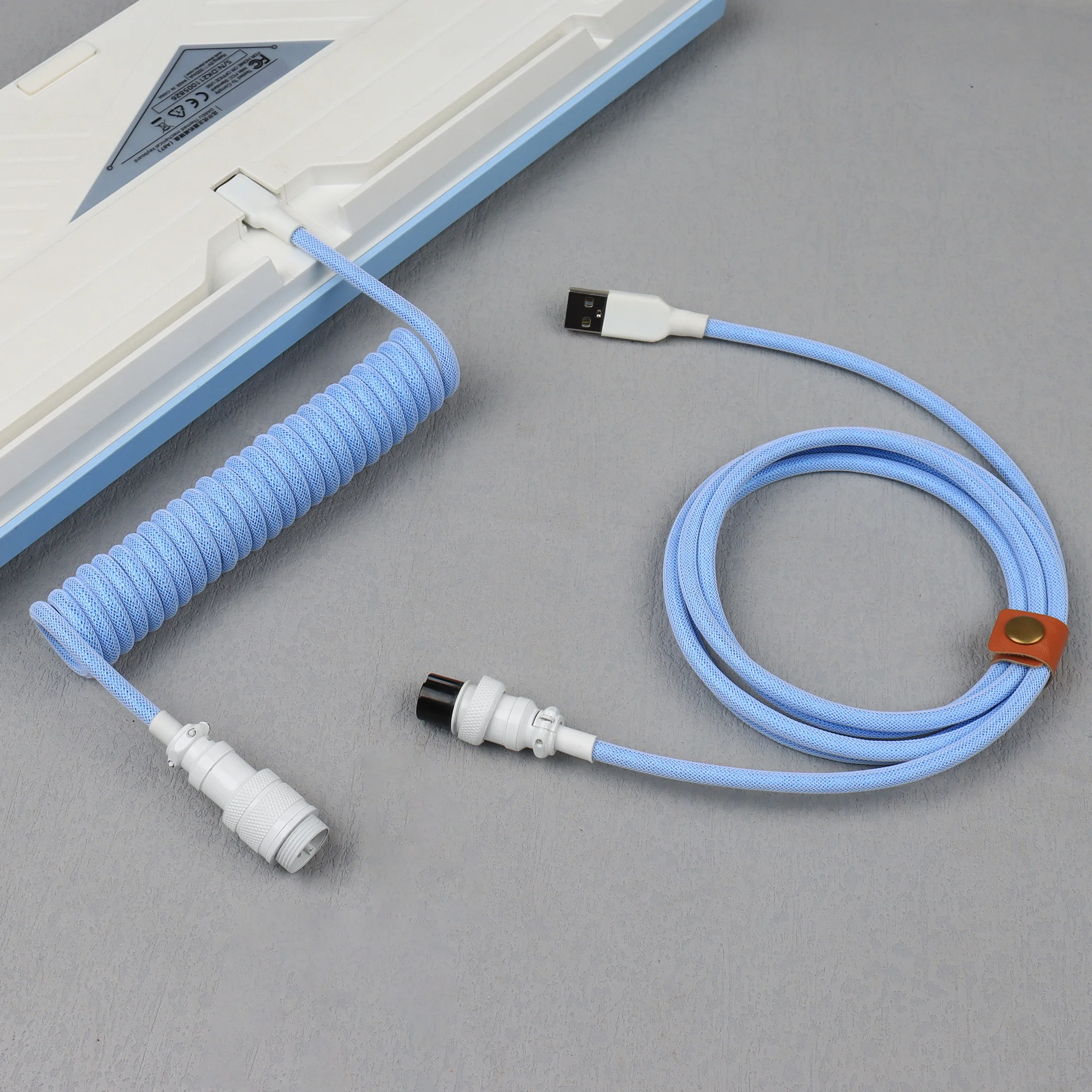 Coiled Aviator Cable Gx16 Usb C Keyboard Spiral Cable Pc Desk Accessories Connector For Pc Accessorie