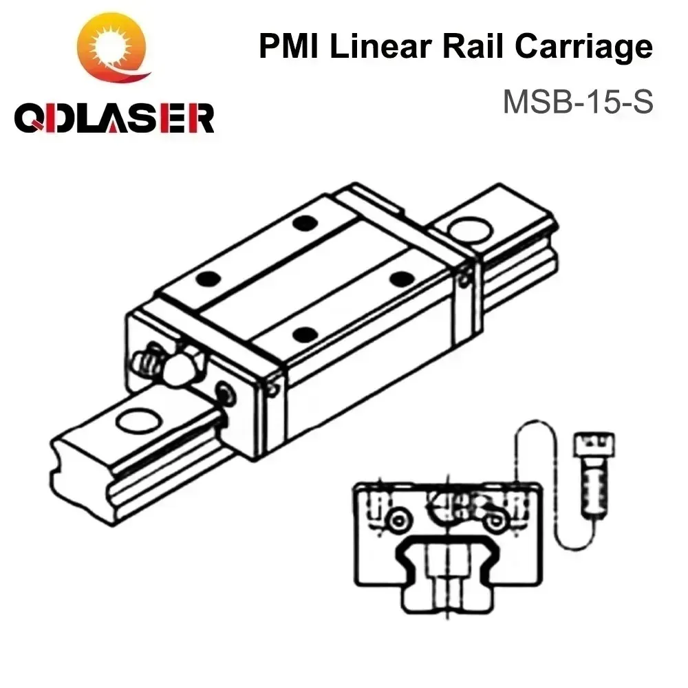 qdlaser-pmi-リニアガイドウェイスライダーブロック。co2レーザー彫刻・切断機用。高精度リニアモーション部品。