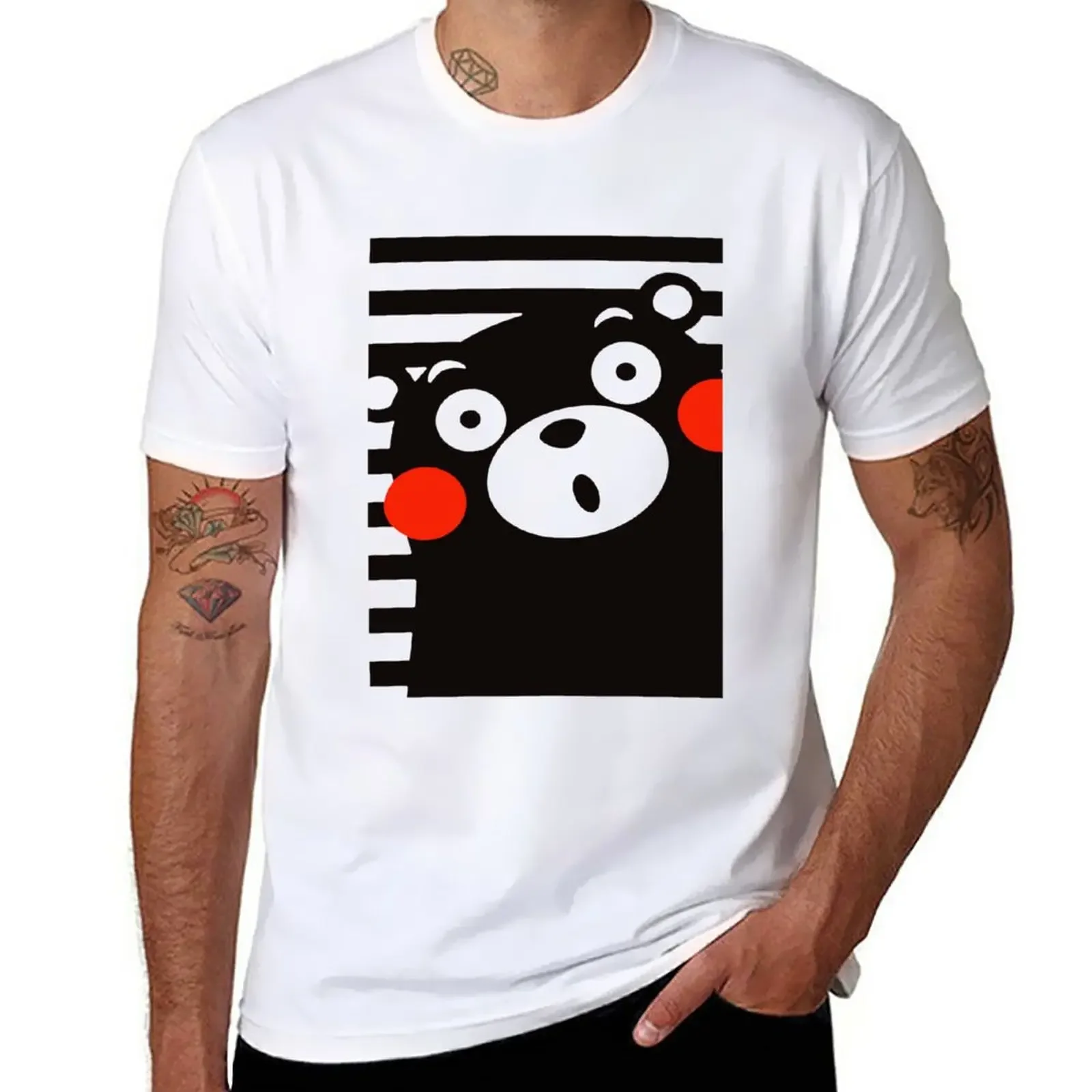 New Japan Anime Kumamon Bear Animal T-Shirt plain t-shirt graphic t shirt Men's cotton t-shirt