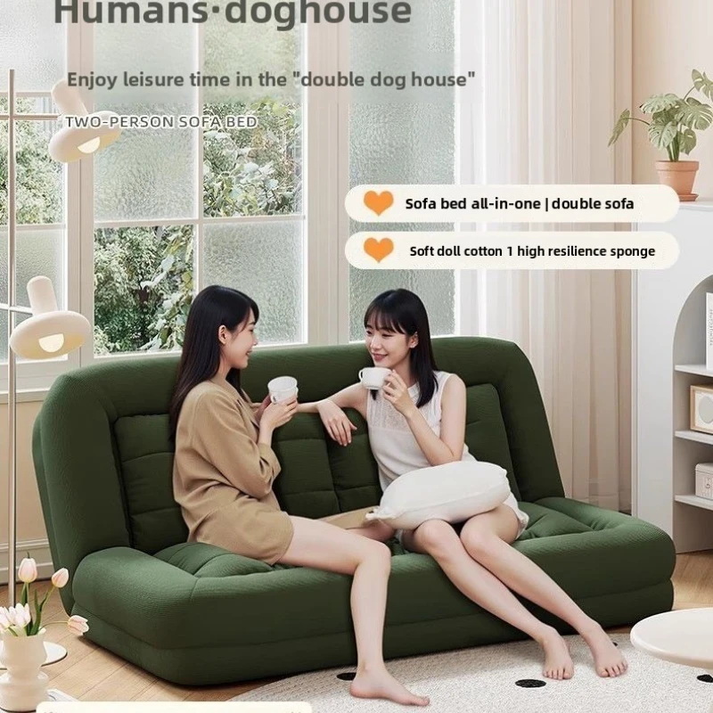 Shangsheng Double Human Sofa Bed Furniture  Sleeper Sofa Cloud Like Convertible Couch for Living Room  Small Space Corner view 6