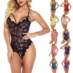 Lingerie sexy pour femmes, vêtements de nuit, nuisette sans entrejambe, sous-vêtements, costume de batterie, lingeries, combishorts, robes