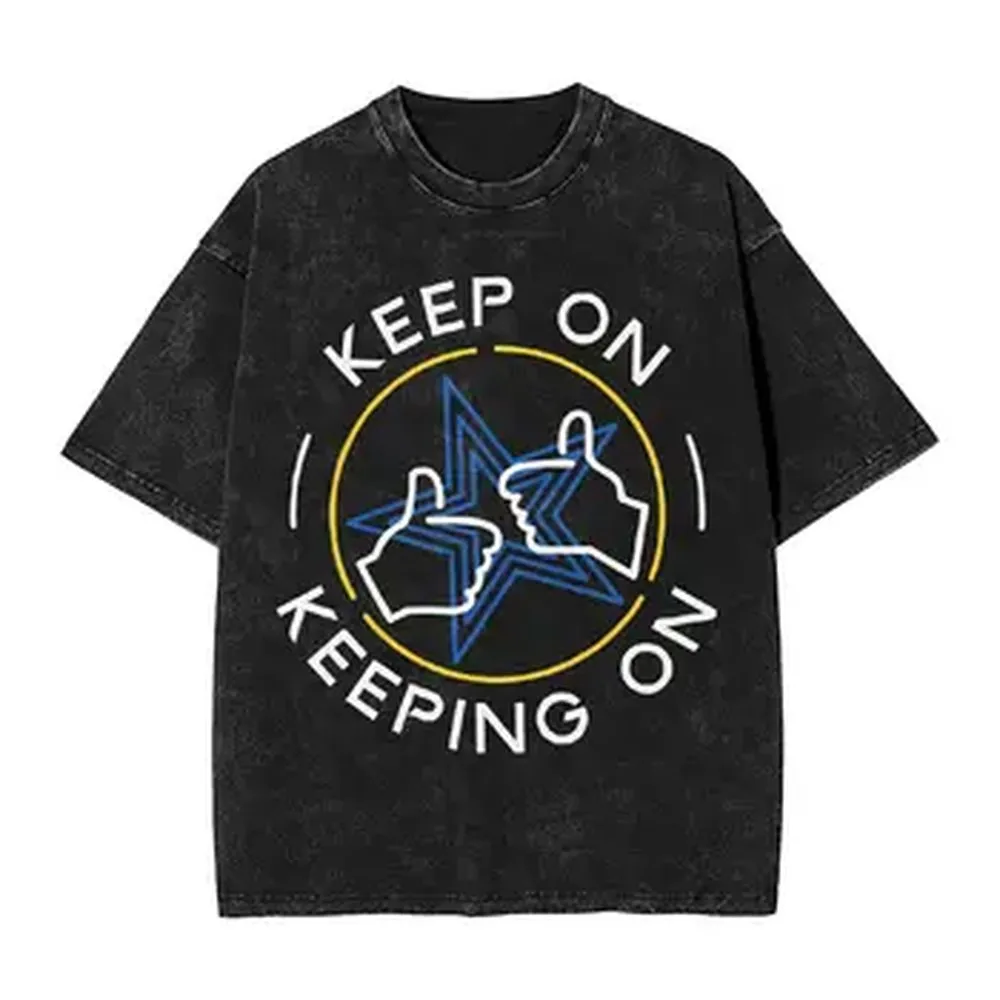 Death Stranding Keeping On Printe T Shirt Harajuku Hip Hop Washed T-Shirts Men Women Clothing Cotton Short Sleeve Tees Tops