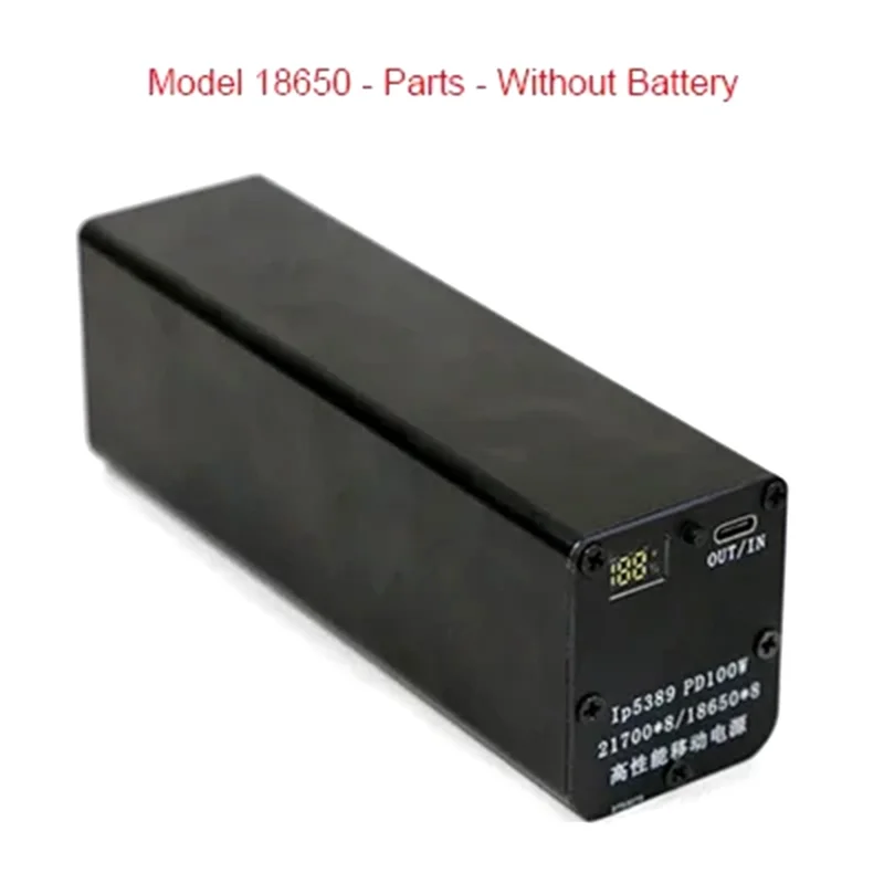 

PD100W DIY Power Bank Case Aluminum Shell No Battery No Welding Charge Phone Laptop Two Way Fast Charging-Y41A
