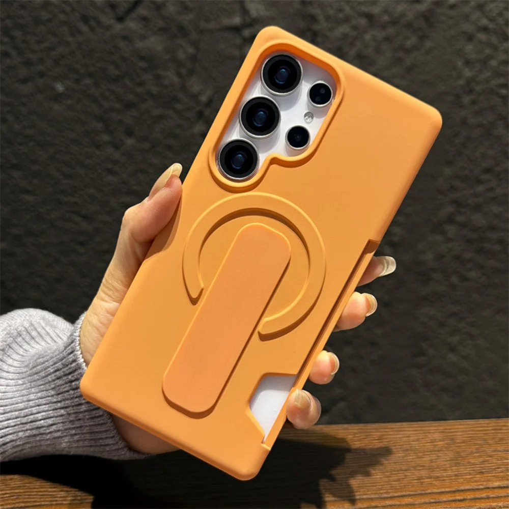 Luxuriöse Seitliche Kartenfach-Hülle mit Magnetverschluss für Samsung S26 S25 Ultra S24 Plus Einfarbige Matte PC-Schutzhülle – Detail 13