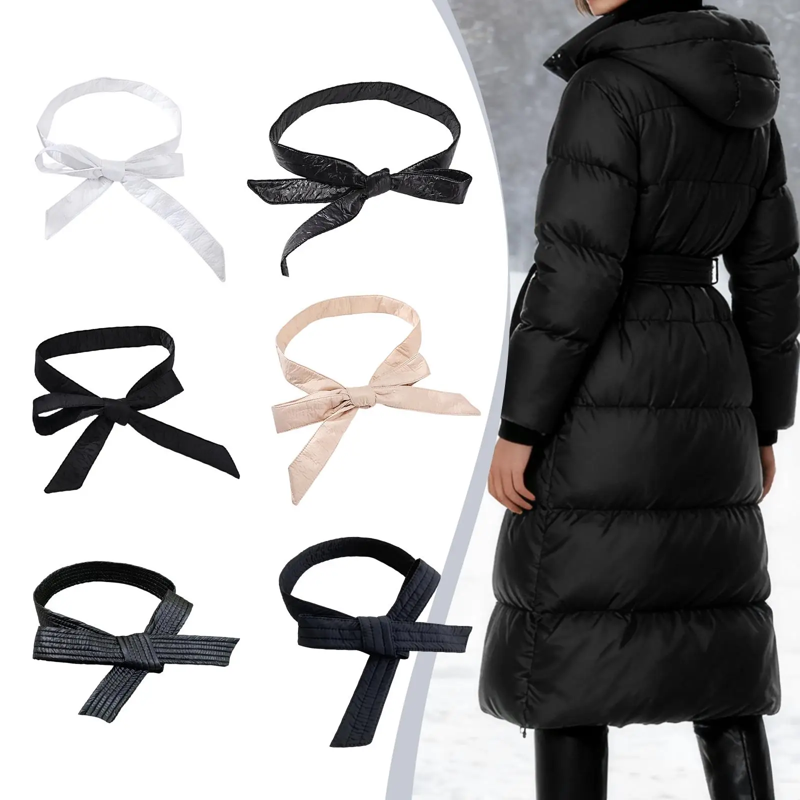 Down Jacket Belt Sash Waist Band for Clothes Decoration Overcoat Trench Coat