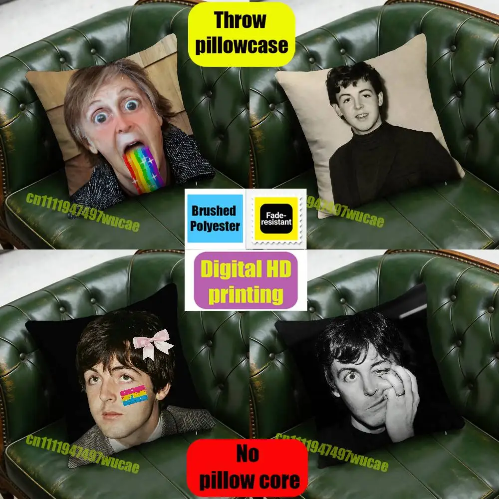 65cm 40cm Home Custom Square Pillowcase Cushion Cover For P-Paul Singer M-McCartney Throw Pillow Case