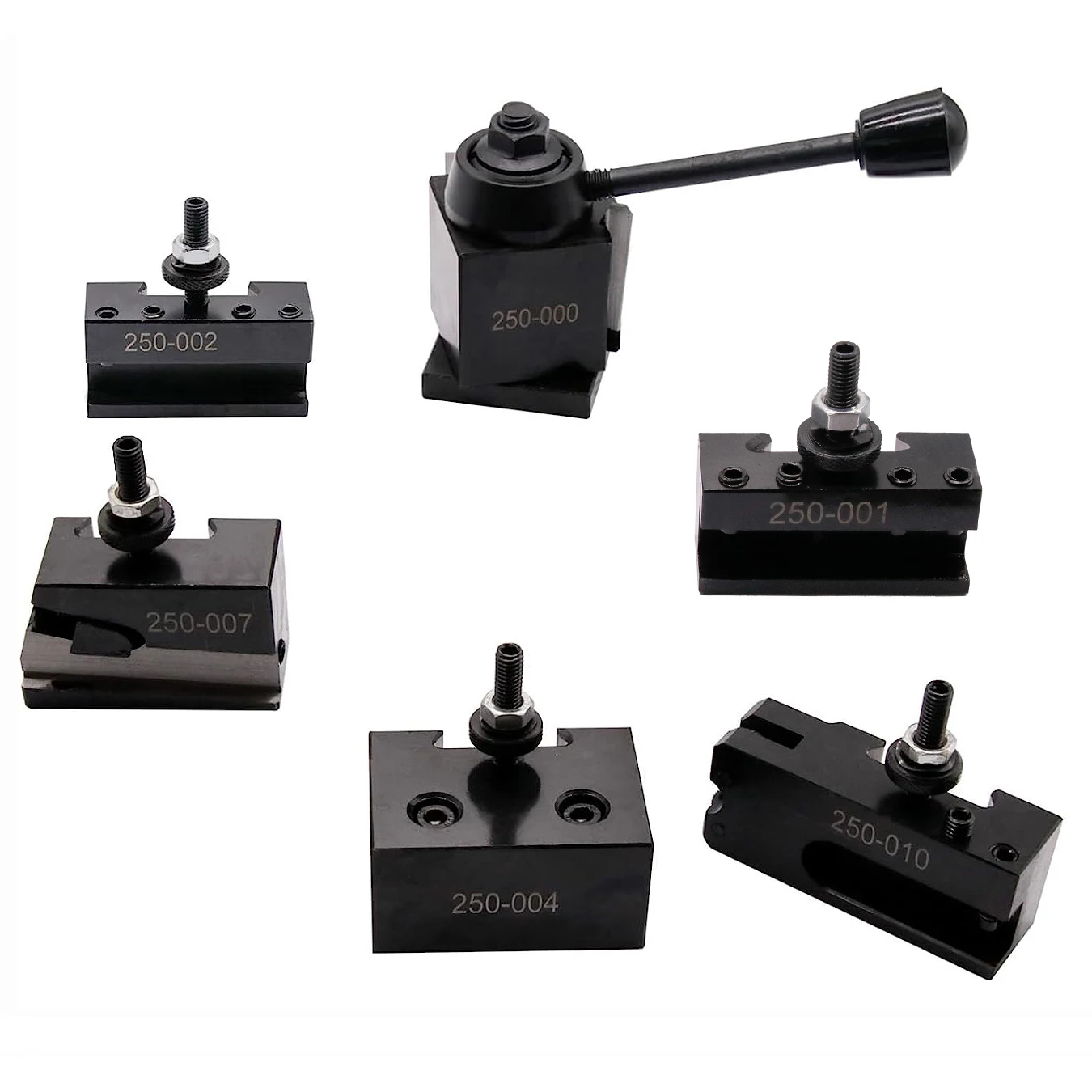 

6Pcs OXA 250-000 Wedge Type Quick Change Tool Post Set, Tool Post Lathe Holders For Mini Lathe Swing 6" - 9" Steel