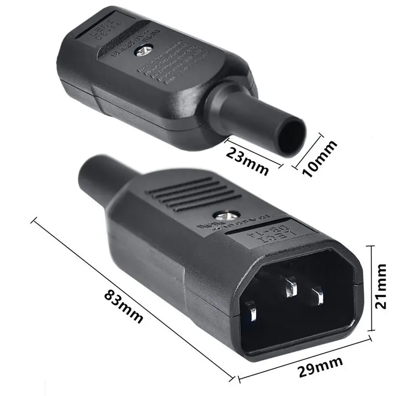 Assembling Socket Plug IEC320 C14 Detachable Product Tail Male Socket Head Wire Hole Inner Diameter 8mm