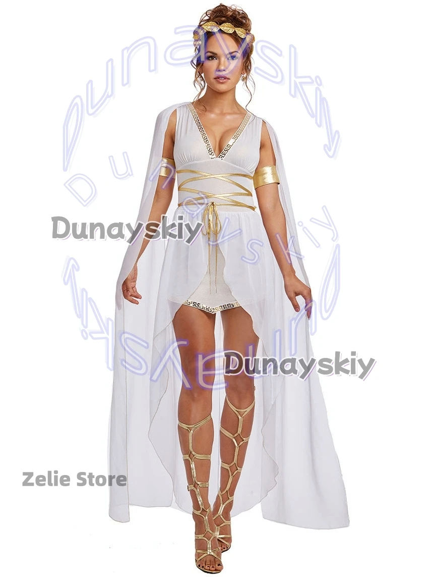 Halloween costume 2026 hit medieval Egyptian style cosplay outfit Queen of Egypt Greek goddess Athena stage performance cosplay - view 3