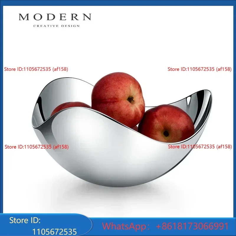 MODERN Nordic Ins style stainless steel light luxury large fruit tray fruit bag living room home decoration display