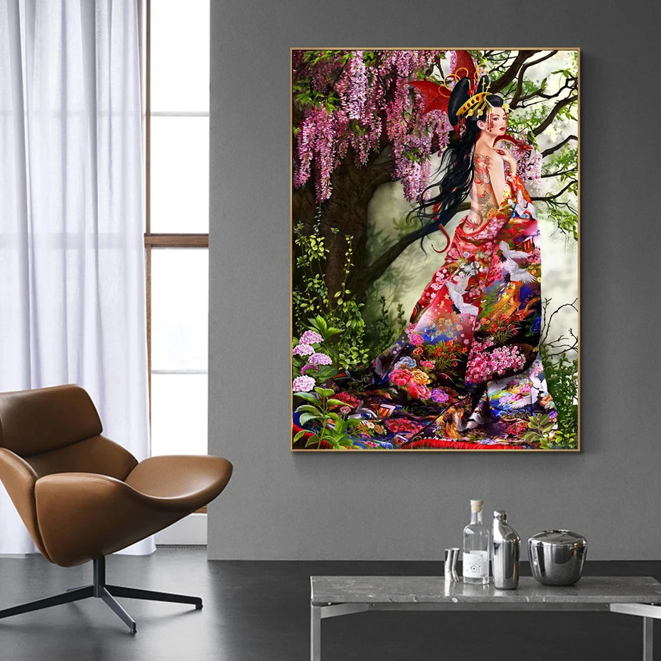 Nuova serie 5D Geisha giappone pittura diamante ritratto immagine fai da te cristallo pieno ricamo punto croce mosaico arte regalo decorazioni per