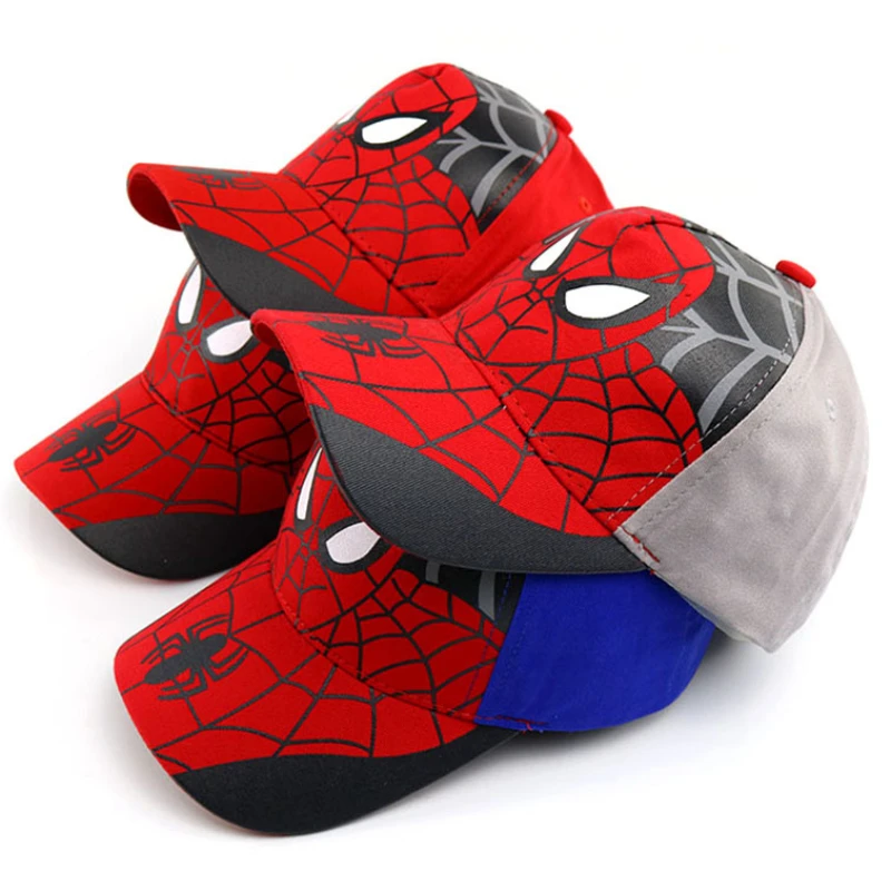 Disney Anime Spiderman Baseball Cap for Boys Girls Autumn Baby Hats Children\'s Cartoon Adjustable Sun Caps Kids Hop Hop Hat