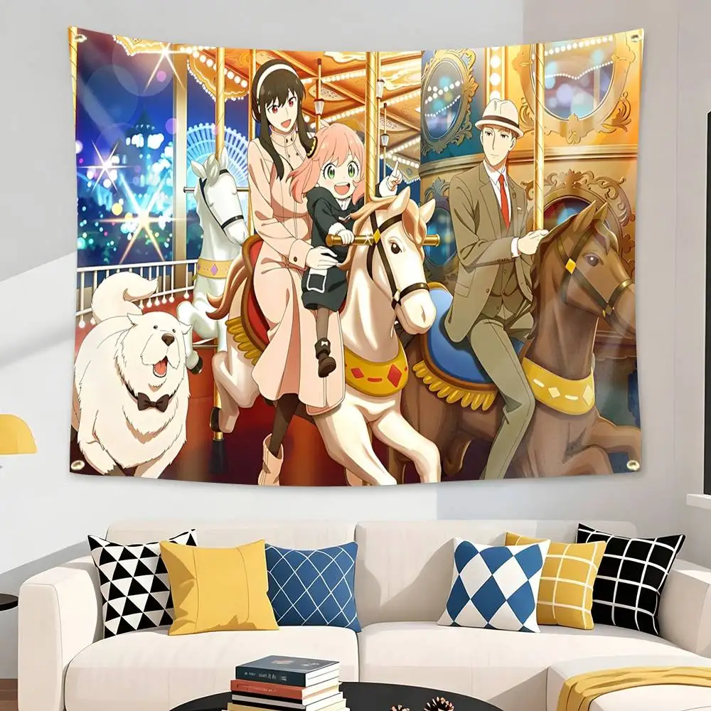 SPY-Family Anime A-Anya Forger Flag Tapestry Banner for Bedroom Living Room Outdoor Camping Custom Supported