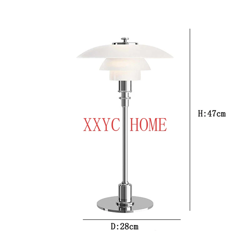 

Датская настольная лампа PH 3/2 в скандинавском стиле Постмодернистский минималистический креативный гостиной Кабинета отеля мягкая прикроватная декоративная стеклянная настольная лампа