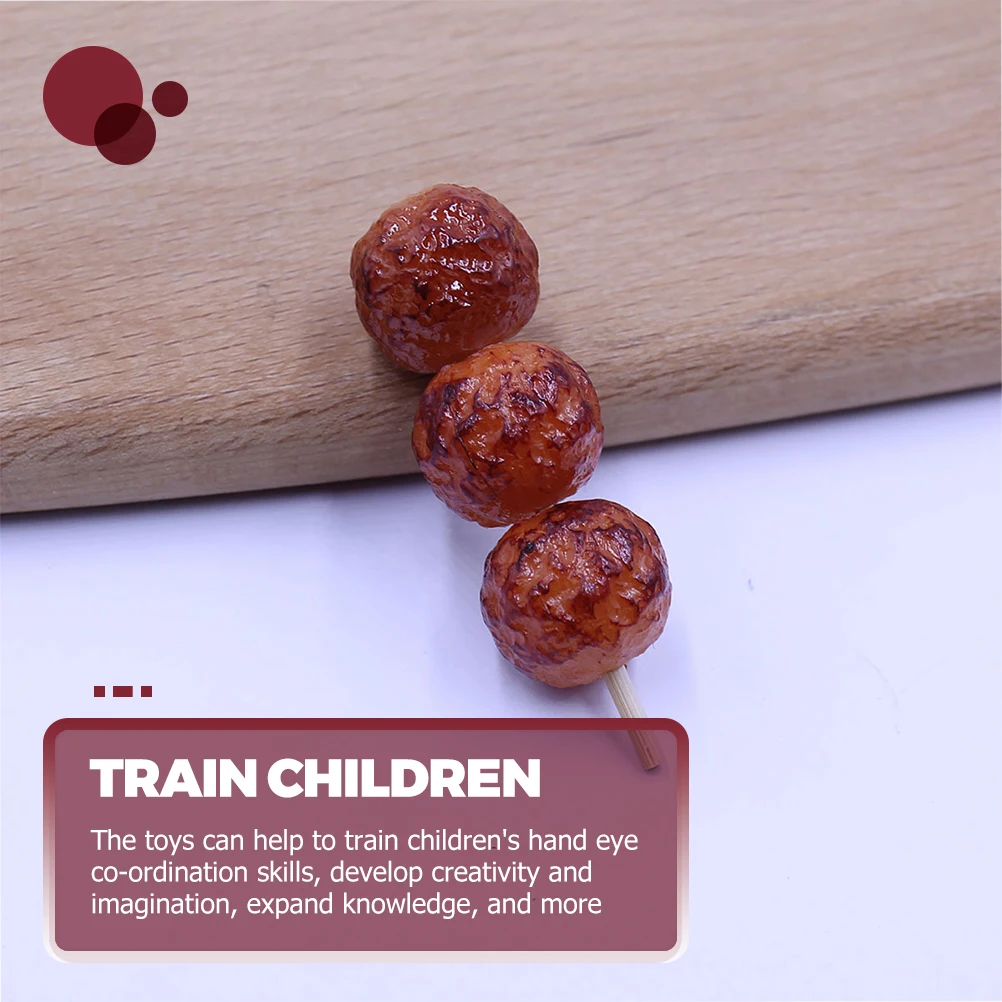 

5pcs Simulation Realistic Food Skewers Realistic Food Decor Pretend Play Kitchen Toys Kids Educational Montessori