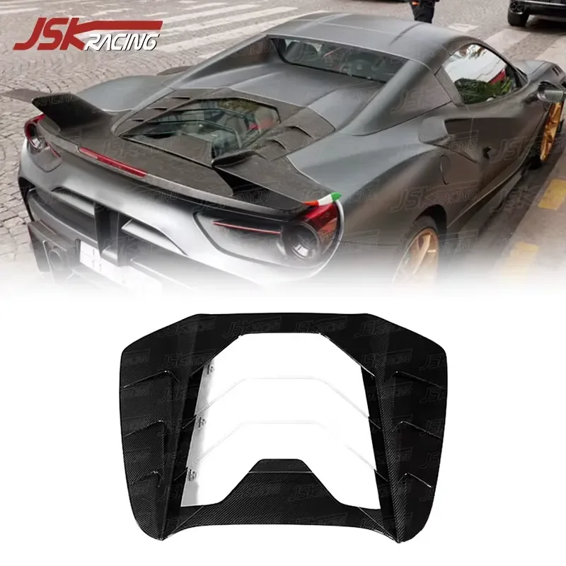 Mans Style Carbon Fiber Rear Engine Hood for 2015-2018 Ferrar 488 Spider
