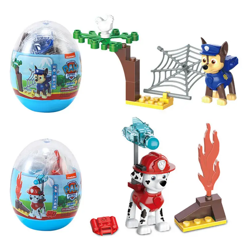 Genuine Cartoon Paw Patrol Action Figure Twisted Egg Mini Chase Marshall Skye Rubble Capsule Assembled toys for children\'s Gift