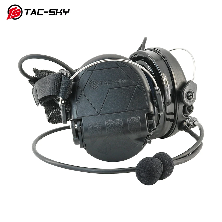 TS TAC-SKY Tactical Headset TAC-302 Rear-Mount Headband Headset Tactical Walkie-Talkie PTT Headset